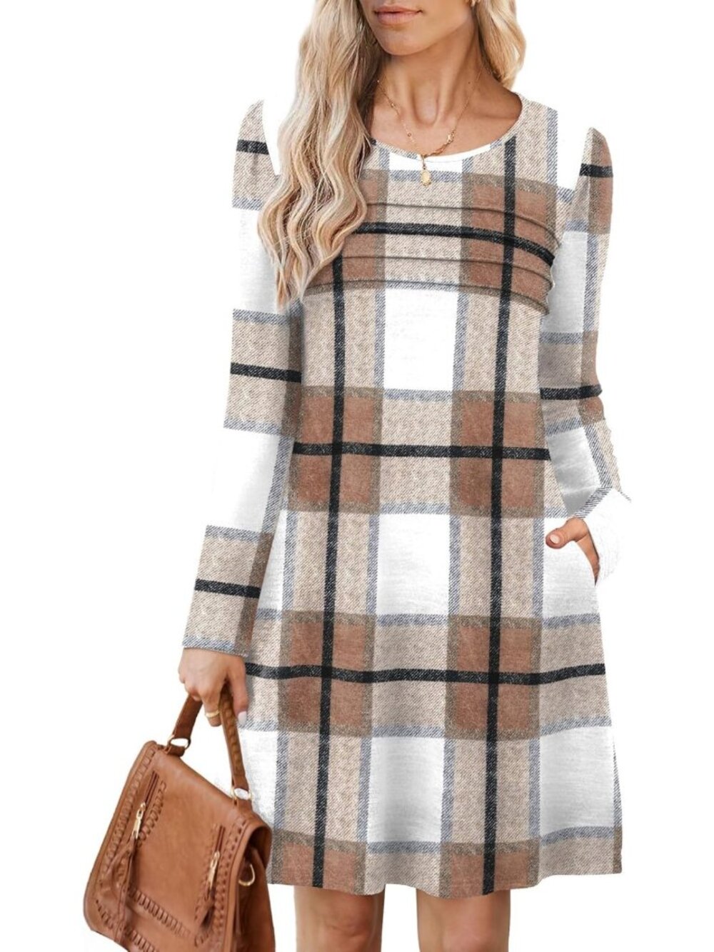 Cozy Long Sleeve Tunic Dress with Pockets | Fall Sweater Dress | Casual Winter